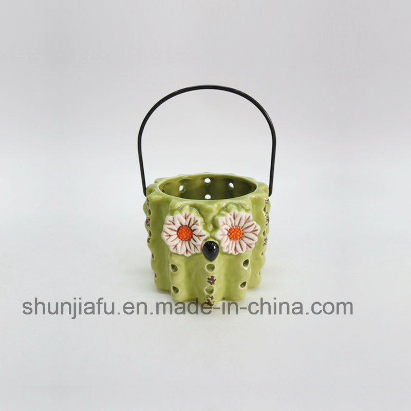 Vase de Type Cactus Vert Décoration Céramique