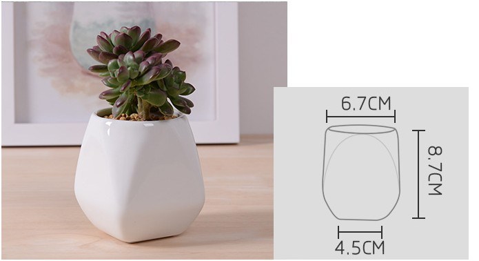 Articles d'ameublement de bureau mini pot de fleur blanc en céramique