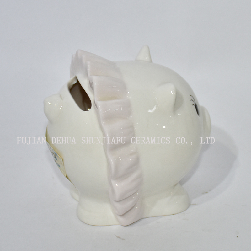 Mignon porter une jupe rose cochon en céramique tirelire décoration de la maison