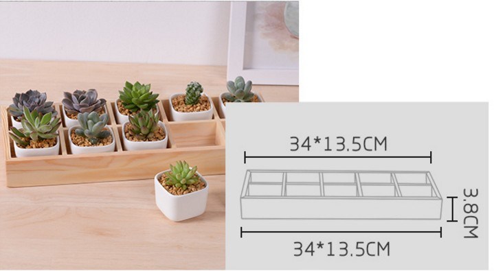 Bureau de loisirs avec 5 pots en céramique à base de treillis