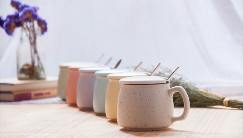 Tasse en céramique de petit-déjeuner en céramique pour le lait, tasse en porcelaine