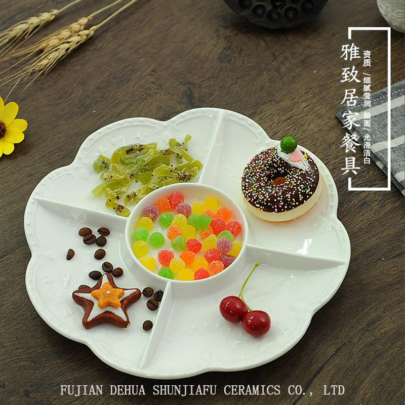 Assiette de fruits en céramique exquise Plateau de thé de l'après-midi Dessert de gâteau