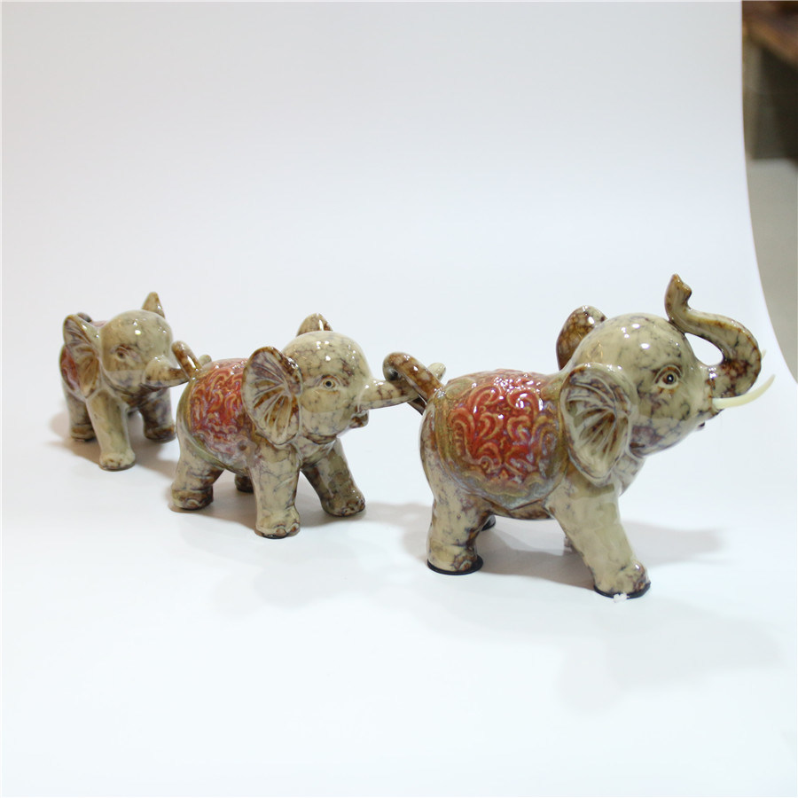 Ameublement de décoration de bureau à domicile d'éléphant animal en céramique