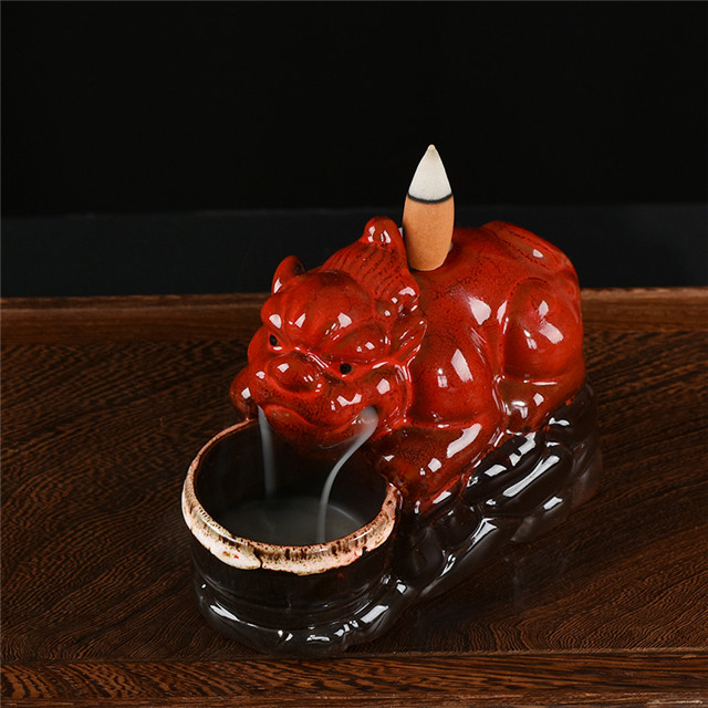 Animal pattern furnishings Ceramic incense burner backflow 4384