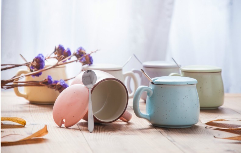 Tasse en céramique de petit-déjeuner en céramique pour le lait, tasse en porcelaine