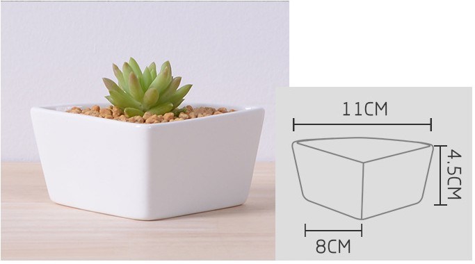 Pot de fleurs combiné triangle en céramique de bureau