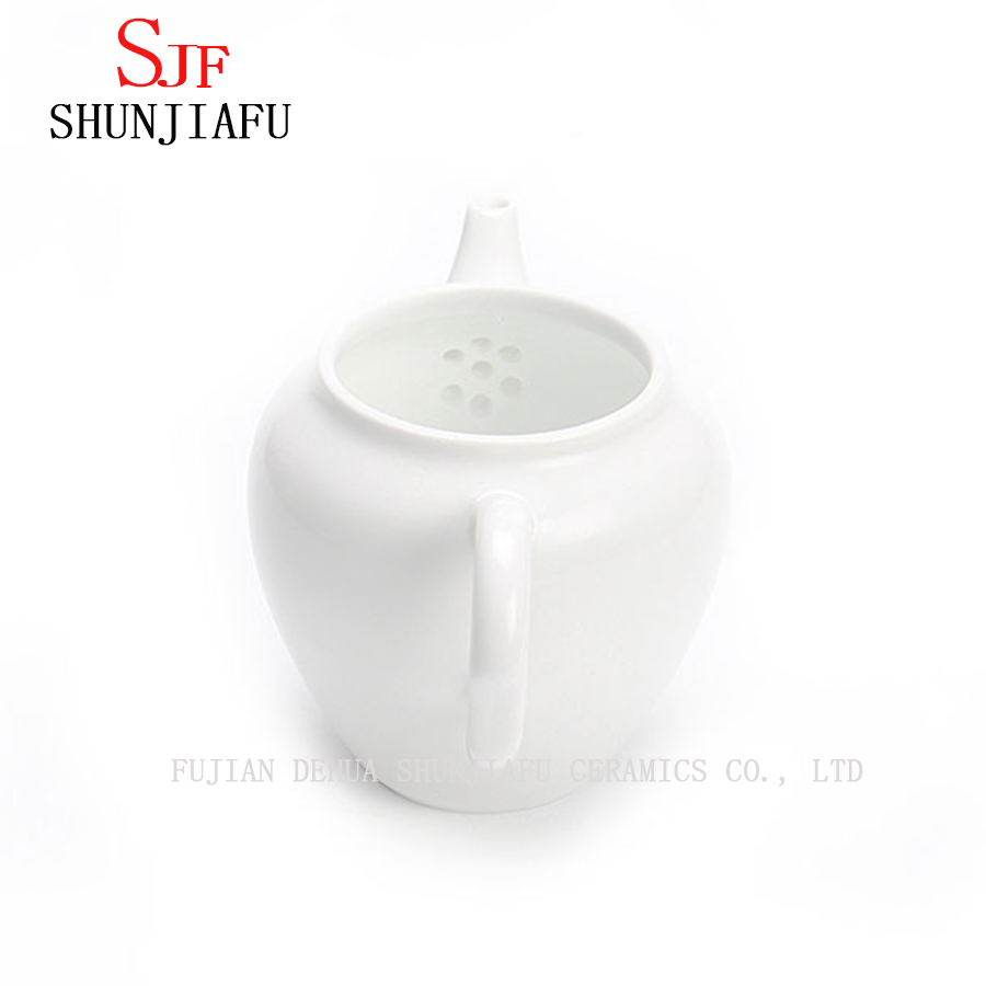 Théière en céramique classique blanche 6 tasses pour la décoration