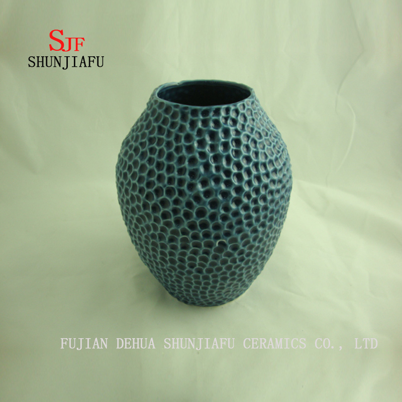 Céramique bleue, vase de sol. Cadeau idéal pour fête, mariage, maison, SPA, taille 2 / M
