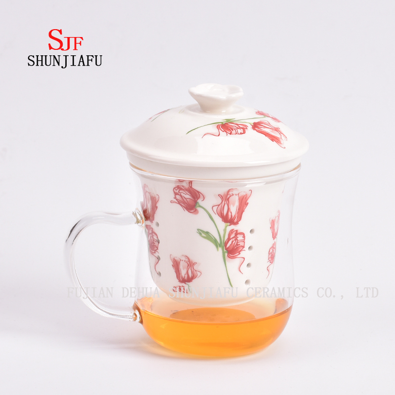 Plus de style et de couleurs Tasse de thé de fleur de ménage de bureau