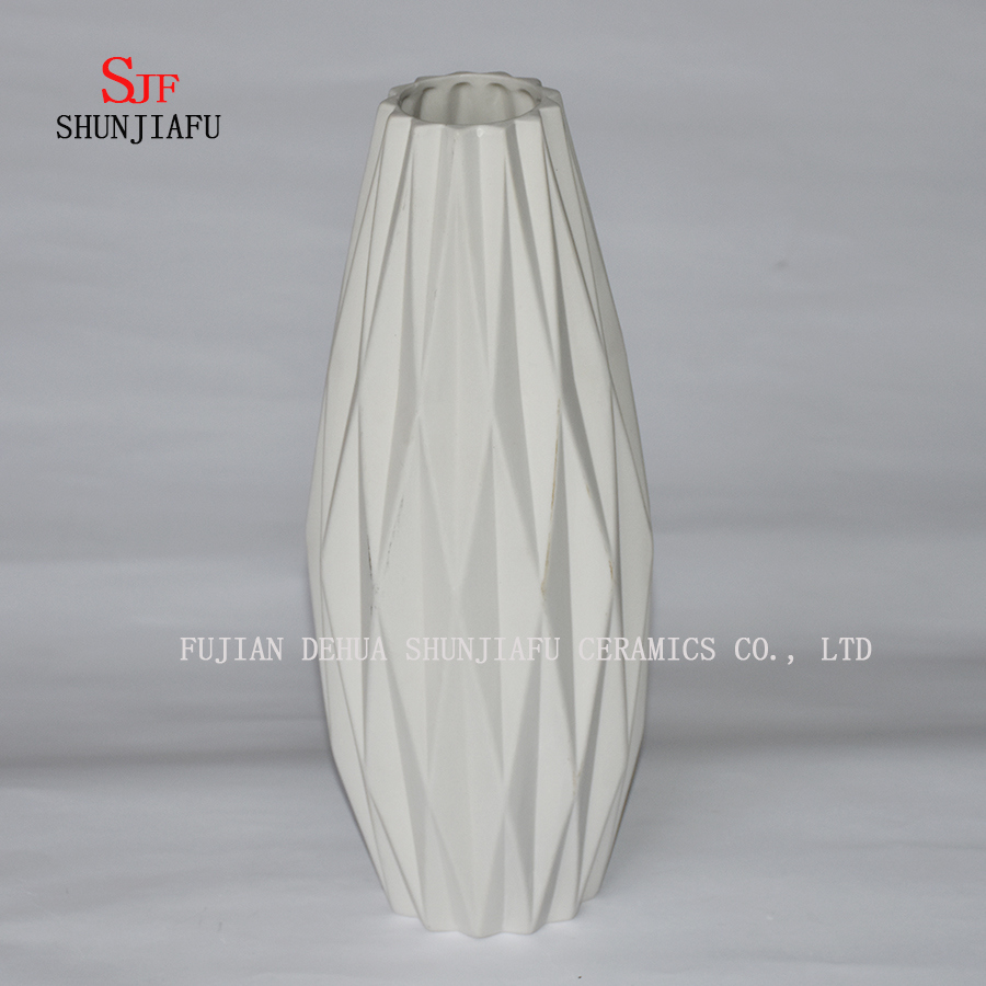 Vase en céramique origami simple / organisation de fleurs / idées de salon accessoires pour la maison / ornements en céramique vase / M