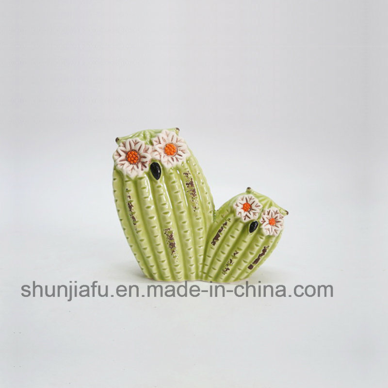 Vase de Type Cactus Vert Décoration Céramique