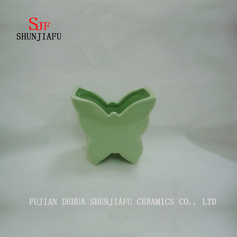 3 couleurs, vase en céramique de table papillon multifonction pour fleur