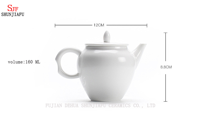 Théière en céramique classique blanche 6 tasses pour la décoration