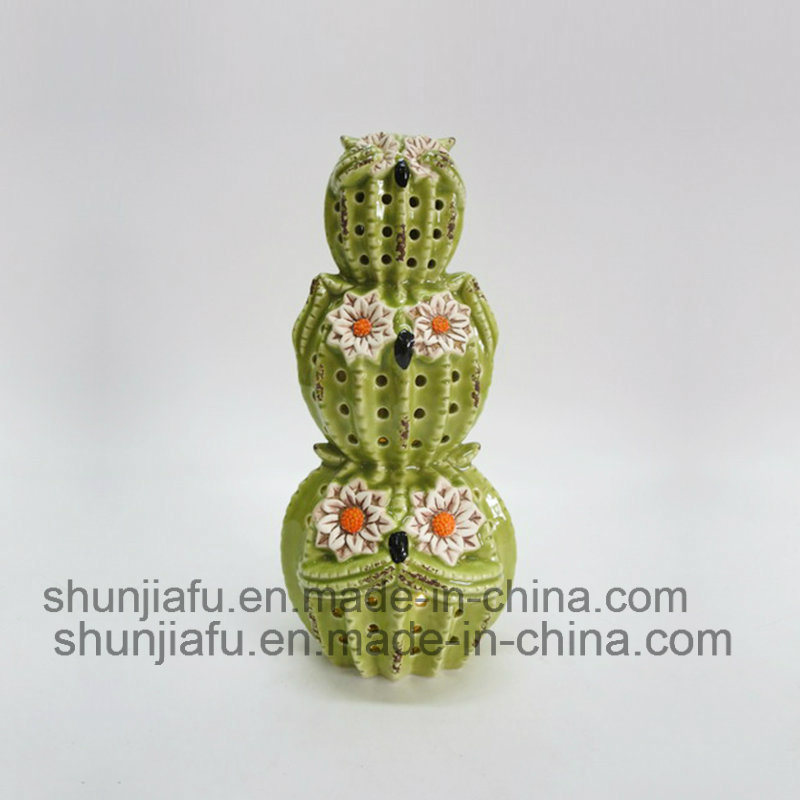 Vase de Type Cactus Vert Décoration Céramique
