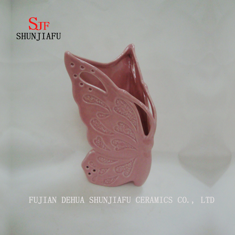 4 couleurs, vase en céramique de table de papillon multifonction pour tube de fleur ou de baguettes