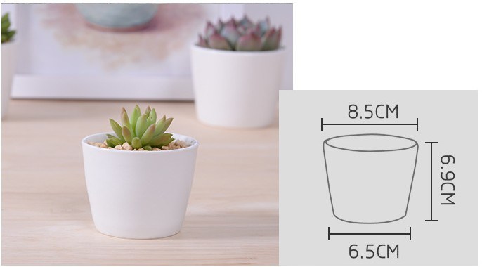 Grand mini pot de fleurs rond en céramique