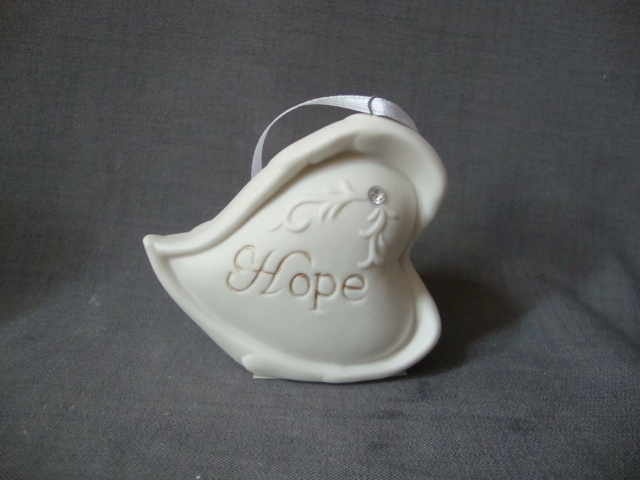 Décorations pour la maison en porcelaine en forme de coeur avec cristal artificiel, blanc