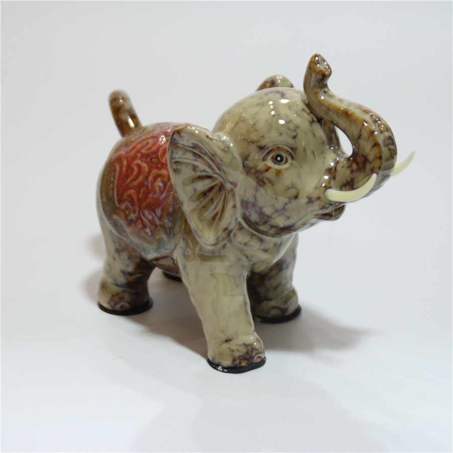 Ameublement de décoration de bureau à domicile d'éléphant animal en céramique