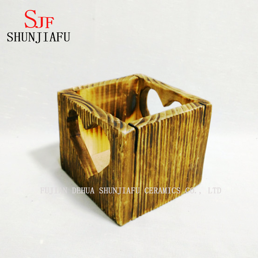 Boîte en bois rustique bon marché pour fleurs / jardinière / pots de plantes