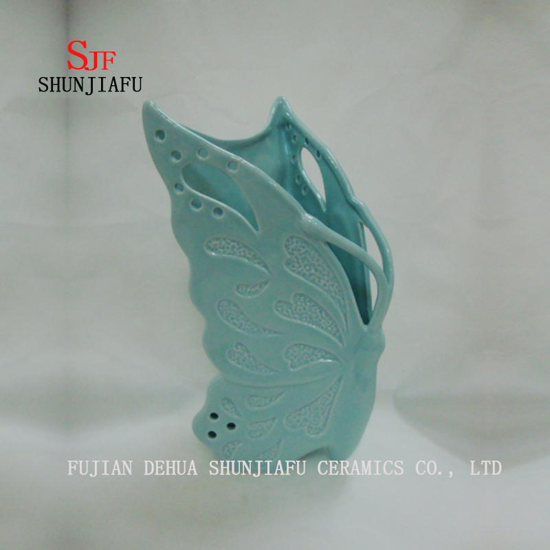 4 couleurs, vase en céramique de table de papillon multifonction pour tube de fleur ou de baguettes