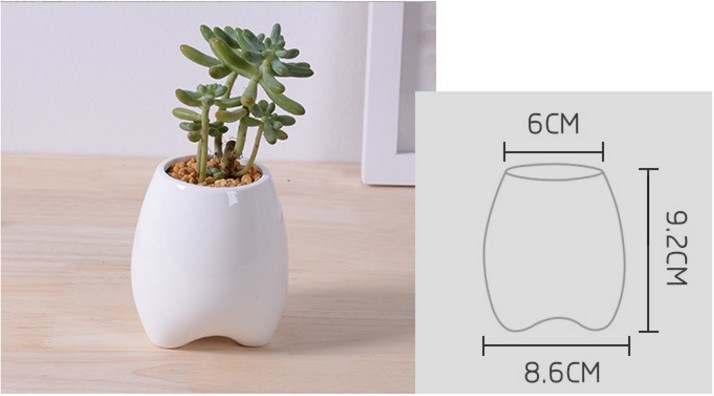 Pot de fleur en céramique de mode de personnalité créative ivoire
