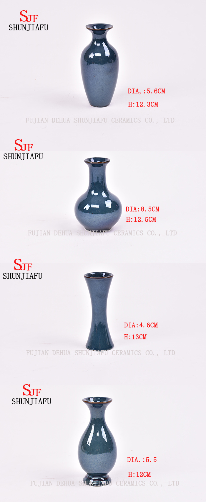 Mini bouteille de fleuret Vases texturés en céramique Vases en grès Bouteille de fleur en saphir