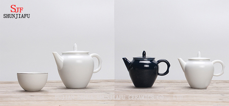 Théière en céramique classique blanche 6 tasses pour la décoration