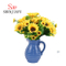 Vase en céramique / porte-bouquet décoratif bleu
