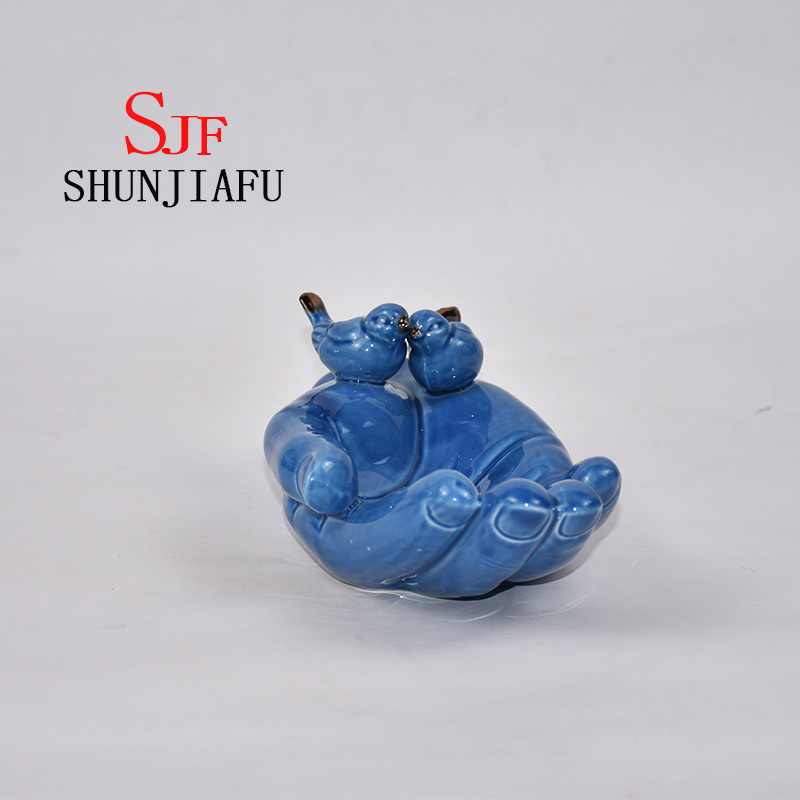 Snack bergamote en c&eacute;ramique ou assiette / plat de fruits pour ustensiles de cuisine (bleu)