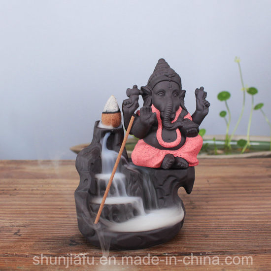 Brûleur d'encens en céramique Ganesh pour la décoration