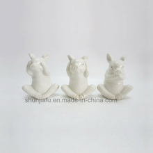 Matériau céramique - Trois petits cochons blanc et noir