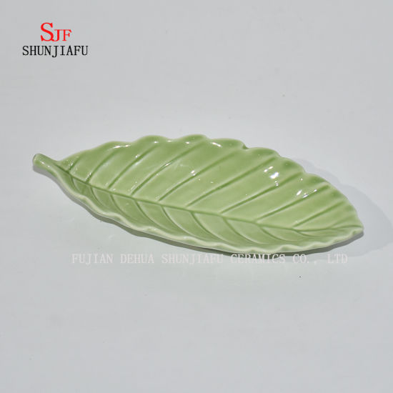 Assaisonnements en céramique assiettes apéritif, vaisselle de bol de soucoupes en porcelaine multicolore (forme de feuille)