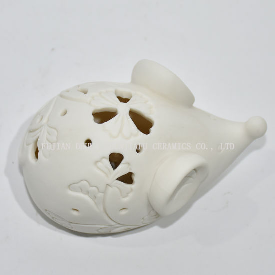 Lanterne de tempête de lumière de thé de conception en céramique de forme de souris - bougeoir / cadeau de Noël
