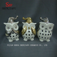 Bougeoir de Noël hibou mignon LED céramique personnalisée