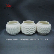 3 styles / vase géométrique fait main, pot de fleurs en céramique blanche / S