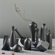 Articles d'ameublement d'ornement de ménage de vase noir en céramique