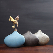 Vase en céramique moderne de fleur de décoration de décoration à la maison vitrée d'OEM