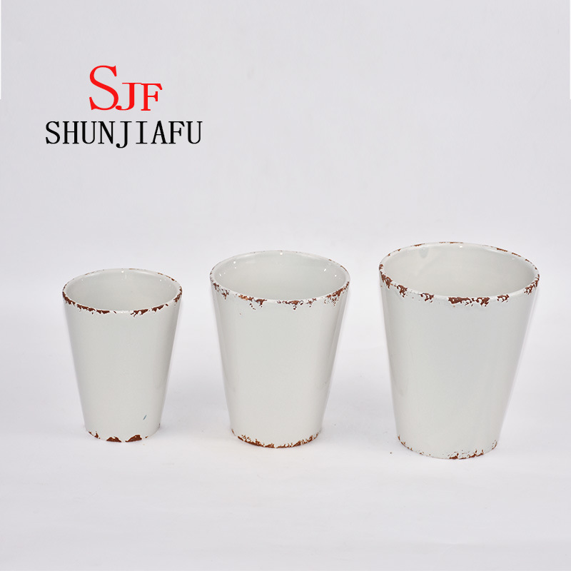 Pot de fleurs de potiron d&eacute;coratif vintage de plante en c&eacute;ramique de 3 tailles