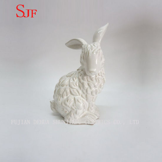 Décoration de figurine de lapin mignon en céramique