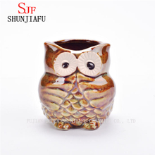 Pot de fleurs en céramique hibou dessin animé