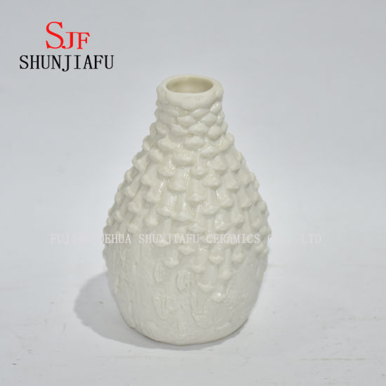 5 pot en céramique moderne de conception de Whitie d'usine, vase de fleur formé par bol décoratif