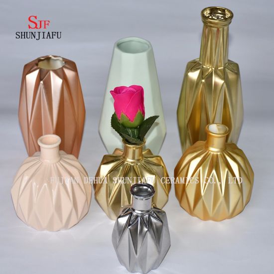 VAS décoratif minimaliste moderne de salon, vase de galvanoplastie