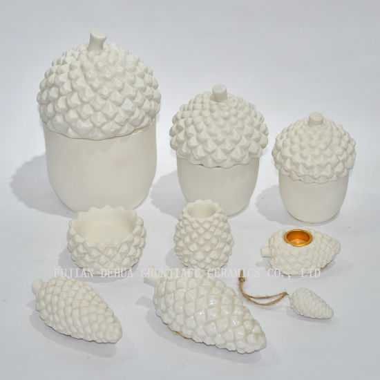 Pot en forme d'ananas en céramique blanche créative