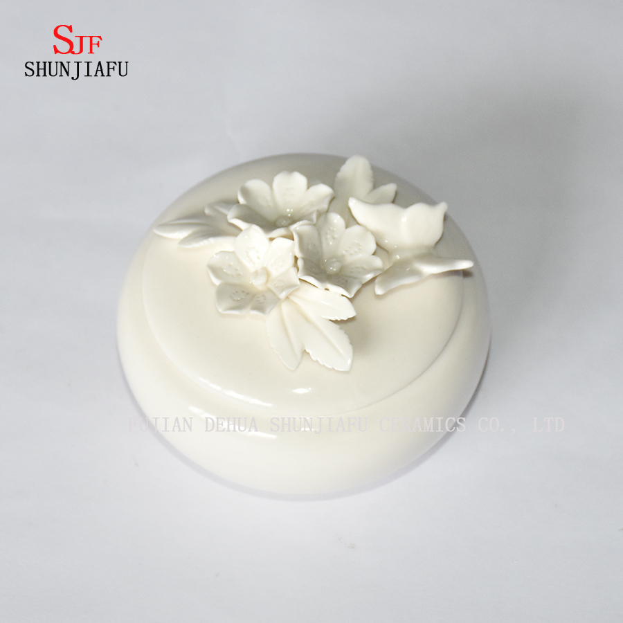 Bo&icirc;te &agrave; bijoux en porcelaine blanche de haute qualit&eacute; - Cadeau-No&euml;l