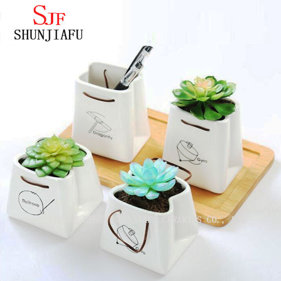 2017 nouveau design pot de fleurs, forme de cartable