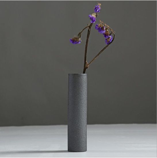 Articles d'ameublement d'ornement de ménage de vase noir en céramique