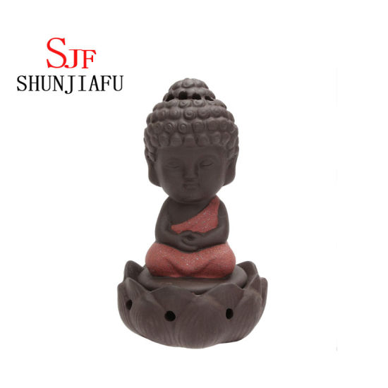 La décoration de la maison artisanale de brûleur d'encens en céramique Little Monk