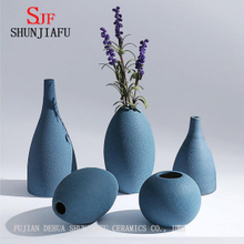Vase en céramique bleu et noir mat moderne de style européen