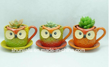 Pot de fleurs en forme de hibou en céramique pour la décoration de jardin