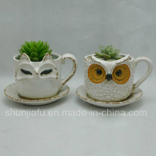 Pot de fleurs en forme de renard en céramique pour la décoration de jardin